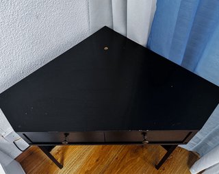 Escritorio esquinero COSTWAY + Taburete | Tocador