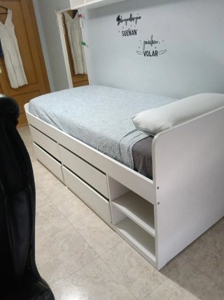 Cama Ikea 90x200 con almacenaje