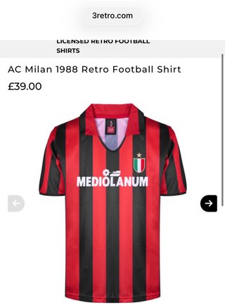 Maglia Calcio AC Milan Maldini 1988/89 Store