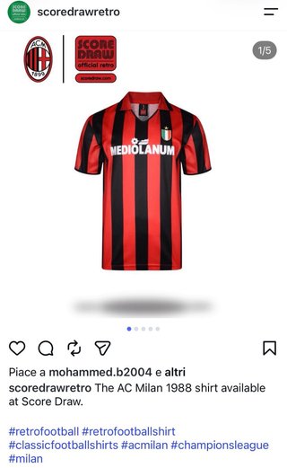 Maglia Calcio AC Milan Maldini 1988/89 Store