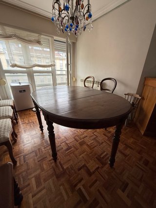 Mesa comedor extensible nogal