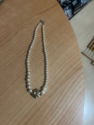 Collana perle fiore vintage oro