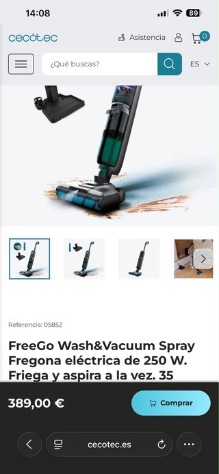Cecotec FreeGo Aspiradora y Fregona Eléctrica