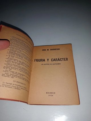 Libro de 1926. Figura y carácter - José Sacristán
