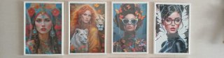 Cuadro Chica Glamour Gafas Rojas