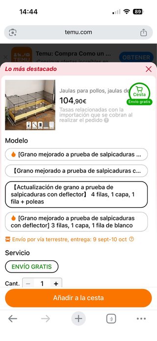 Jaula para conejos o cobayas