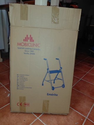 Andador Plegable con Asiento y Ruedas Azul