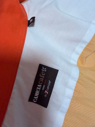 Camisa 7 Camicie Naranja Rayas