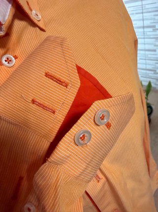 Camisa 7 Camicie Naranja Rayas
