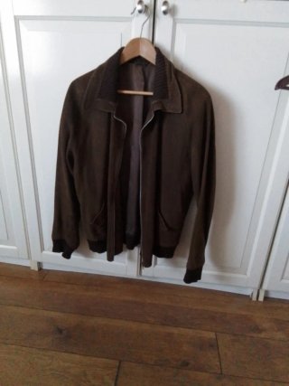 Chaqueta de ante marrón T L/M