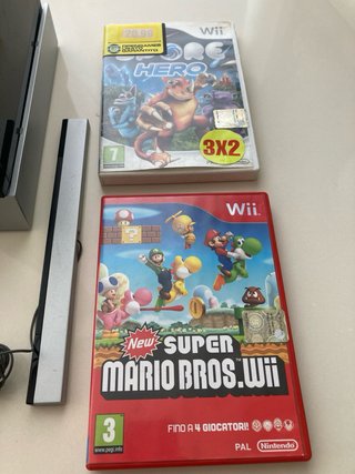 Nintendo Wii Nera + 3 Giochi