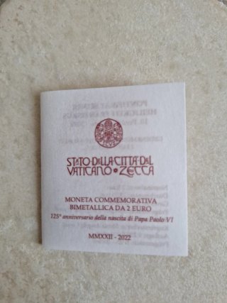 2 Euro Vaticano 2022 Papa Paolo VI