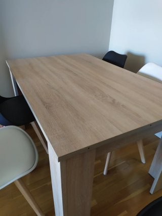 Mesa comedor extensible roble 140x90