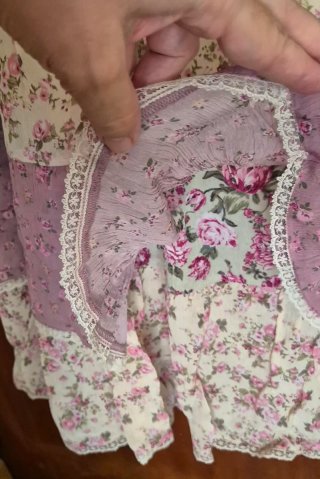 Vestido Zara volantes flores T.XL