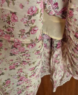 Vestido Zara volantes flores T.XL