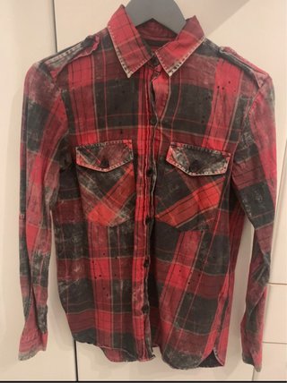 Camicia Zara a quadri rossa e nera