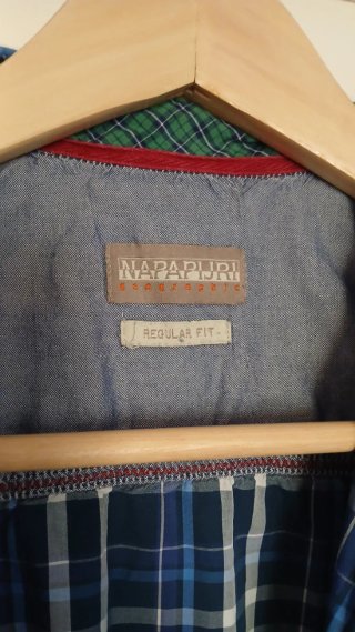 Camisa cuadros Napapijri azul y blanco