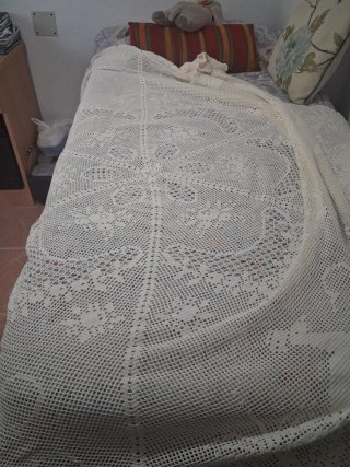 Paño redondo croché ganchillo hecho a mano motivos