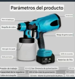 Pistola Pintura Spray Batería Recargable