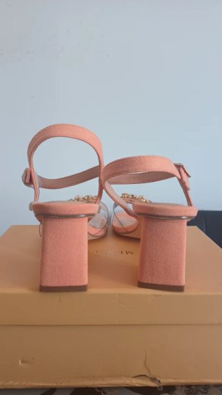 Sandali MENBUR arancioni tacco 7cm Tg 39
