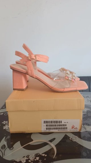 Sandali MENBUR arancioni tacco 7cm Tg 39