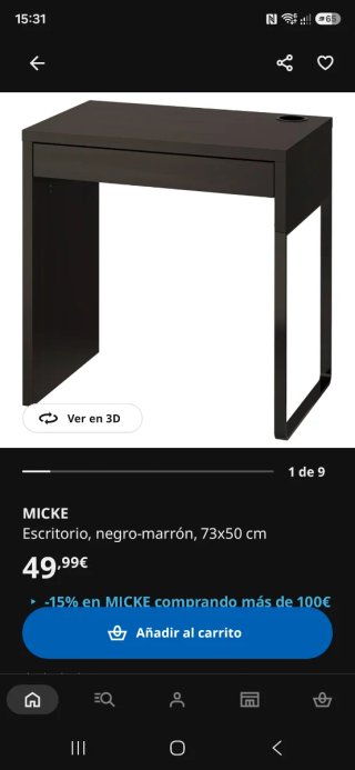 Escritorio Ikea Micke Negro