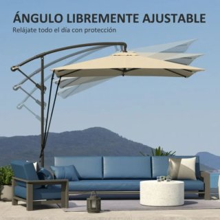 Sombrilla beige y negra