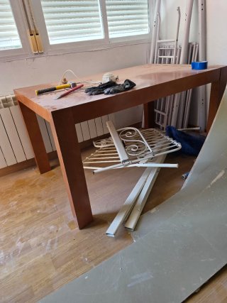 Mesa de comedor de madera extensible