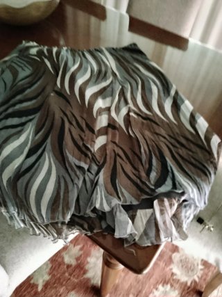 Gonna in Seta 100% Beige e Marrone