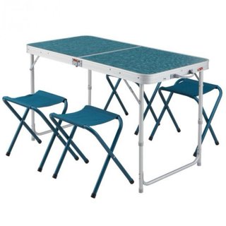Mesa y 4 Sillas Camping Plegables