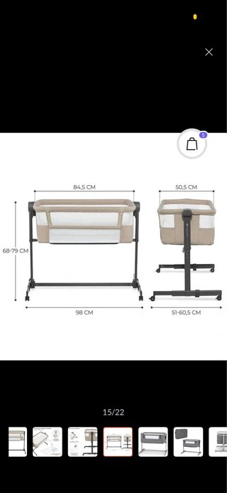 Minicuna colecho ajustable a la cama