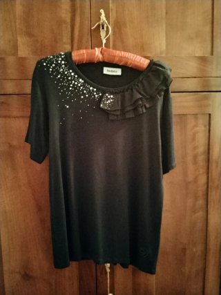 Maglia Dorabella nera con perline