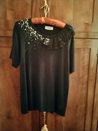 Maglia Dorabella nera con perline