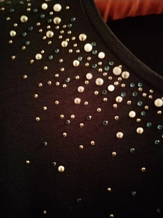 Maglia Dorabella nera con perline