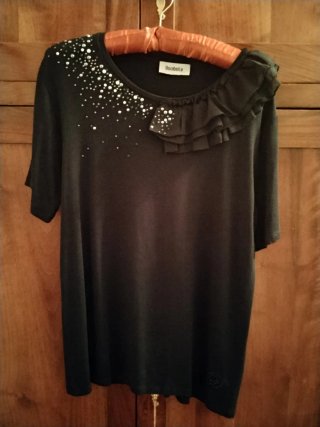 Maglia Dorabella nera con perline