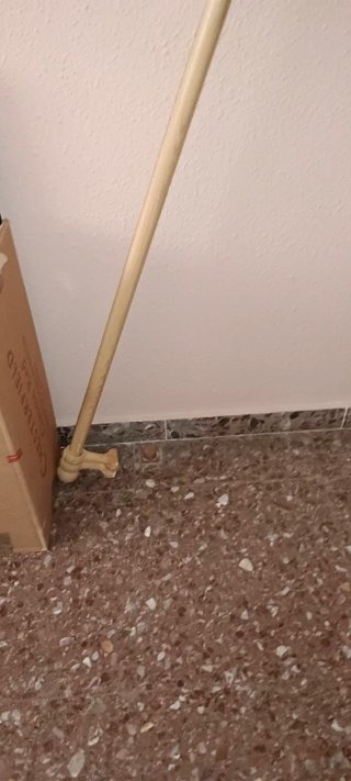 Barra Cortina 250x8 cm con Soportes y Topes