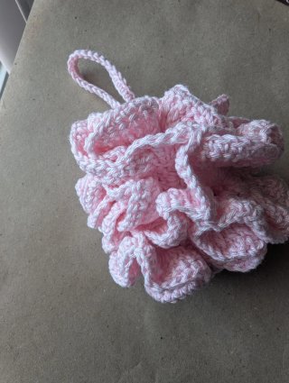 Conjunto Croché Rosa - Esponja e Porta-Sabonete