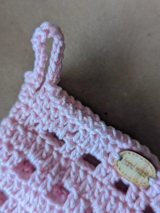 Conjunto Croché Rosa - Esponja e Porta-Sabonete