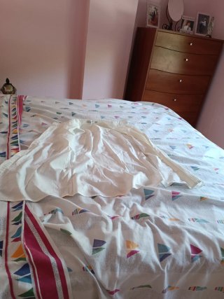 lote Blusa  un camisón seda blanca talla L mujer