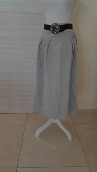 Gonna maxi 100% lino grigia