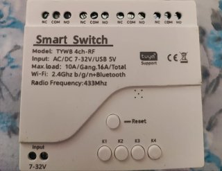 Relè WiFi Tuya TYWB 4ch-RF Smart Switch
