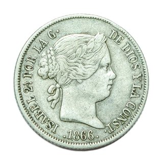 Moneda 40 céntimos de escudo 1866 Isabel II