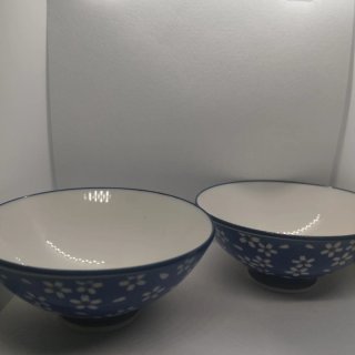 Juego 2 Cuencos Cerámica Japón Flores