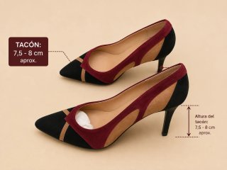 Zapatos Salón Angari Piel Ante Talla 35/36 Burdeos