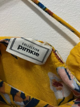 Vestito 100% viscosa giallo con fantasia floreale