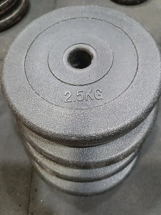 Discos de pesa 5kg para gimnasio 25mm.