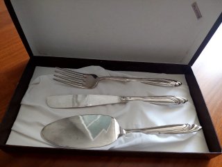 Set posate da portata placcato argento,  vintage