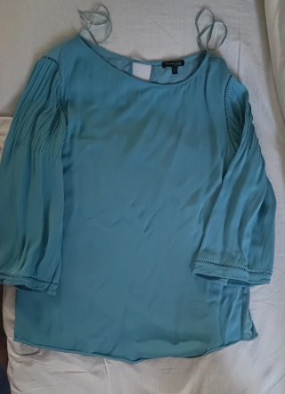 Blusa Massimo Dutti Azul Turquesa Viscosa