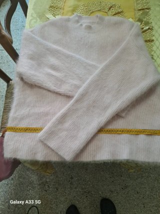 Maglione angora rosa oversize