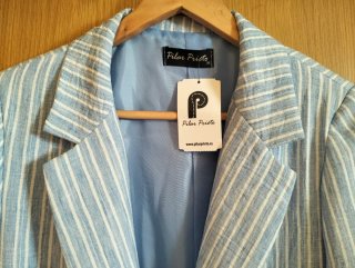 Chaqueta Blazer Rayas Azul Talla M Pilar Prieto